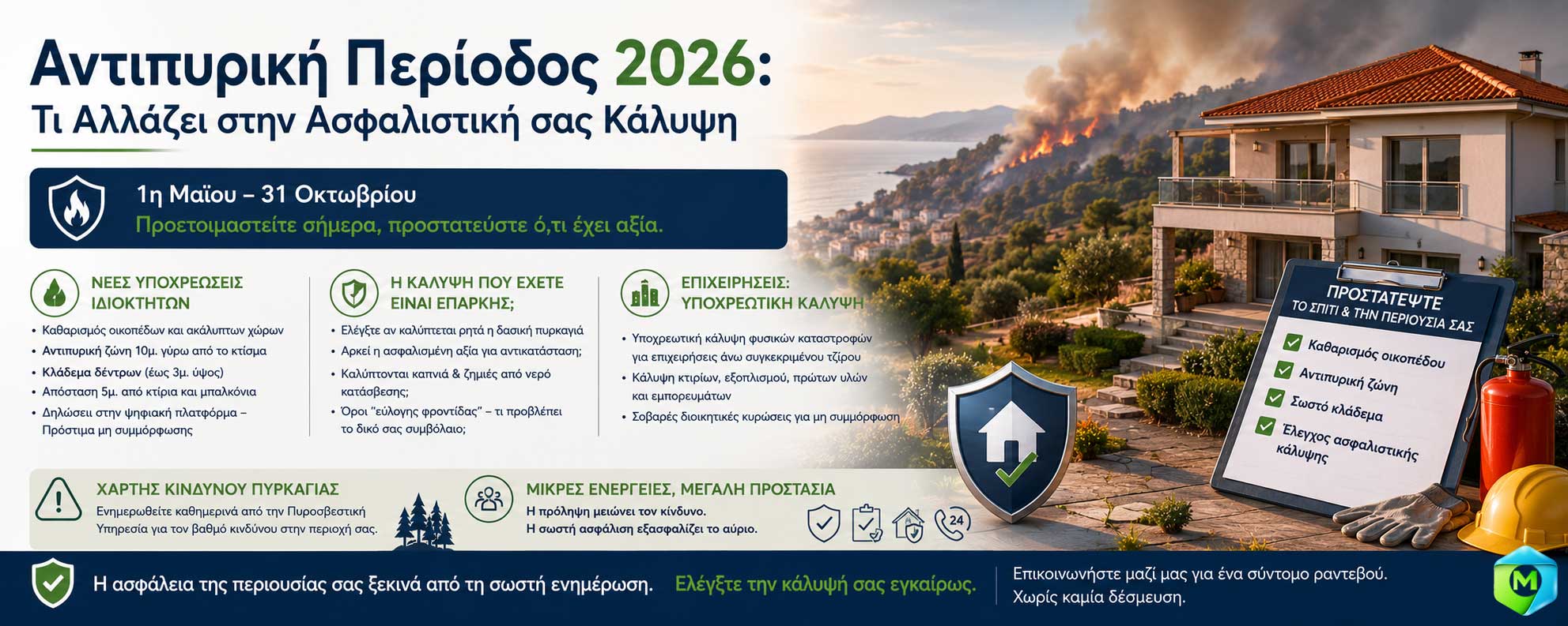 Αντιπυρική Περίοδος 2026: Τι Αλλάζει στην Ασφαλιστική σας Κάλυψη