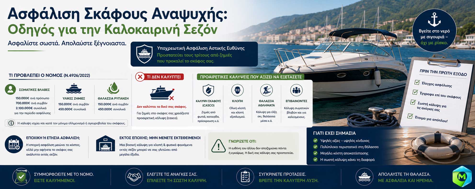 Ασφάλιση Σκάφους Αναψυχής: Οδηγός για την Καλοκαιρινή Σεζόν